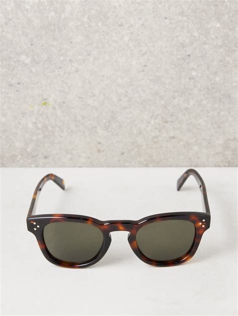 celine dark tortoiseshell d-frame sunglasses|Celine sunglasses pouch brown.